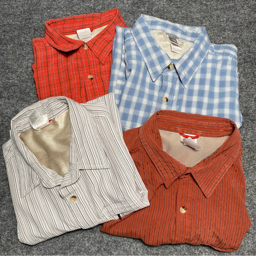 Lot of 4 The North Face Men's Red, Blue, White, and Brown Casual Shirts